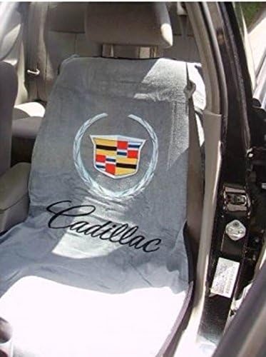 2000 - 2016 ALL MODEL CADILLAC GRAY TOWEL SEAT COVER Custom Fit 100% Cotton Terry Velour Easily slides down over headrest to form fit seat.