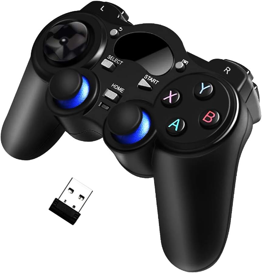EIFFTER USB Wireless Gaming Controller Gamepad for PC/Laptop Computer(Windows XP/7/8/10) & PS3 & Android & Steam (Black1): Computers & Accessories