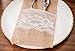 handrong 20pcs Natural Burlap Lace Silverware Napkin Holder Knife Fork Cutlery Pouch 4 x 8 inch Tableware Utensils Bag for Rustic Wedding Party Bridal Baby Shower Christmas Favor Decorations Gifts