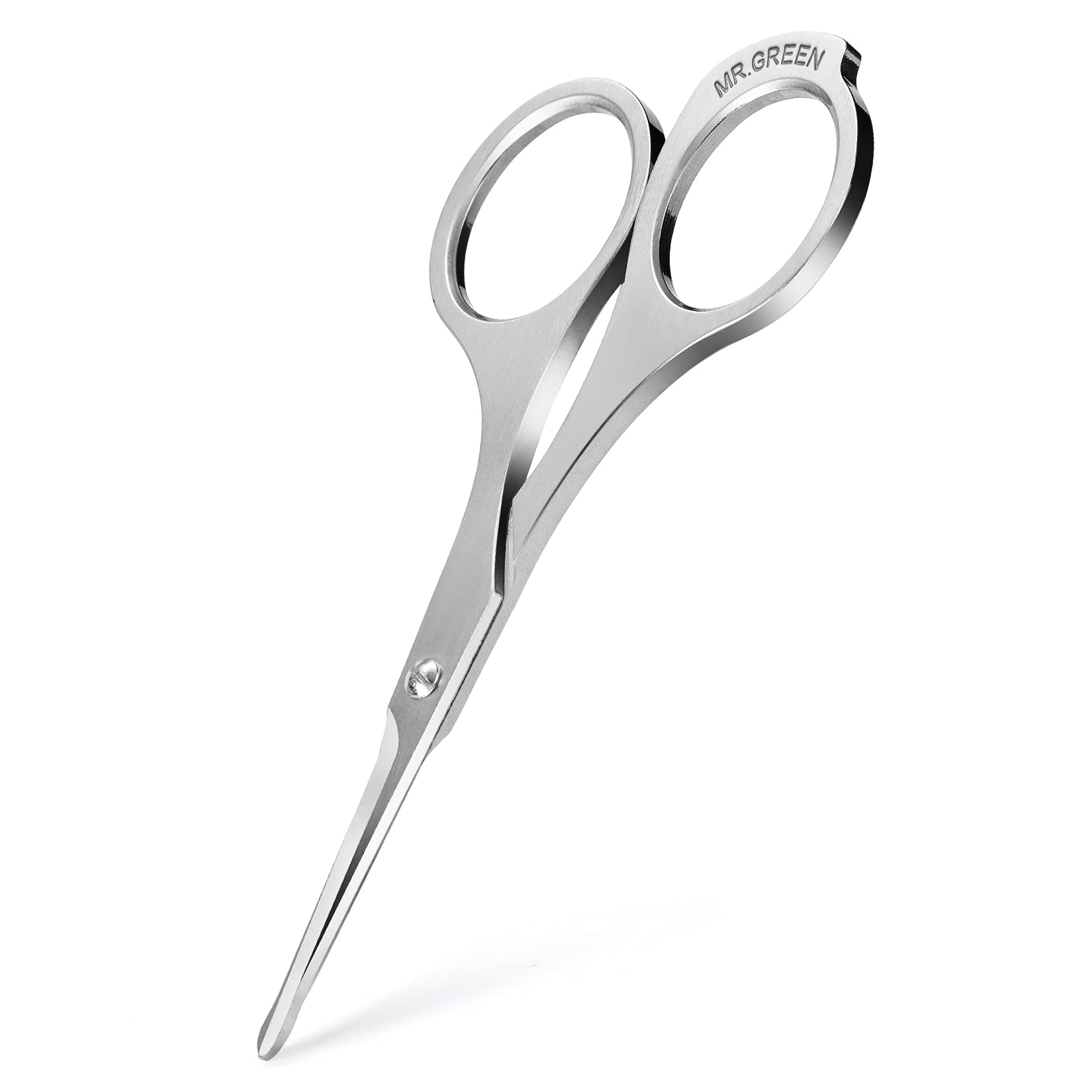 MR.GREEN Round Head Beard, Nose Hair Scissors Classic Stainless Steel Ear Facial Hair Removal Scissors Personal Care Tools for Men and Women