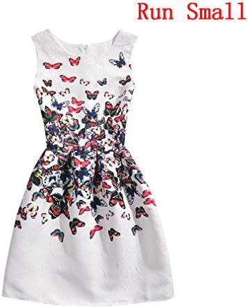 Girls 5 - 10 Years Flower Wedding Princess Party Dress (8T (Right Size), White)