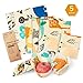 eeswax Wrap Assorted 5 Packs, Eco Friendly Reusable Food Wraps, Sustainable Say No to Plastic Food Storage - 1 Small, 3 Medium, 1 Large- Say Goodbye to Plastic