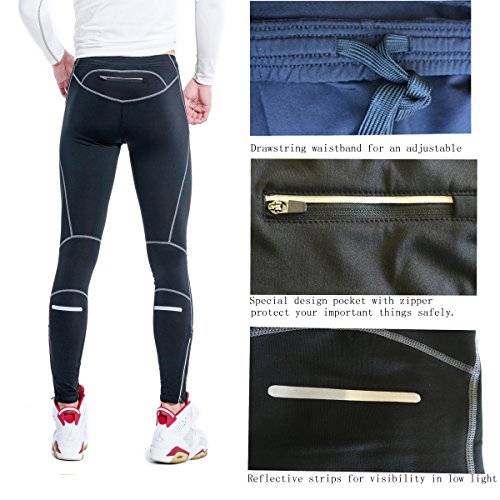 image for Beorbus Men's Water Resistant Outdoor Thermal Tights Breathable Runnin