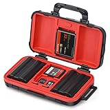 Camera Battery and Memory Card Storage Case, SD CF Memory Cards Holder Case, Waterproof & Shockproof Plastic Tank Organizer for Nikon, Canon Camera Batteries, Good for Outdoor Travel Use