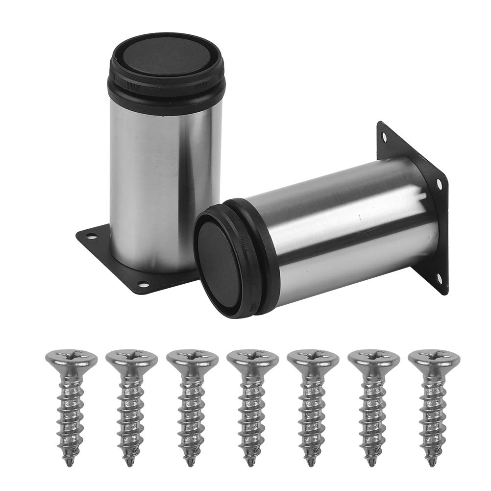 NA 4 Pcs Metal Furniture Legs Adjustable Table Legs, 10cm Stainless Steel Kitchen Feet for Cabinet Furniture, Office Furniture, Sofa, Metallic, f34t