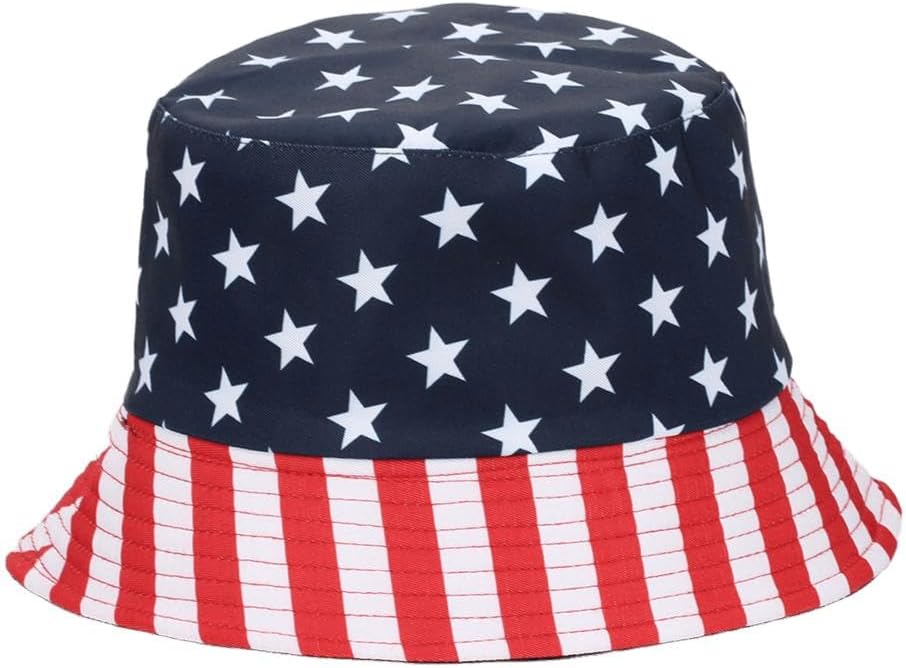 12 Pcs Patriotic Bucket Hats 4 Styles Fisherman Caps 4th of July Party Favors Utoimkio American Flag Bucket Hat 4th of July Hat Fisherman  main image 3