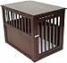 Crown Pet Products Pet Crate Wood Dog Crate Furniture End Table, Medium Size with Espresso Finish