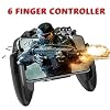 Newseego PUBG Mobile Game Controller, Manette de Jeu à 6 Doigts pour téléphone avec déclencheur L1R1 pour joysticks…