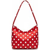 AMPOSSTO Women's Polka Dot Nylon Hobo Bag Fashion Underarm Shoulder Bag Bucket Bags Tote Handbag Party Evening Purse