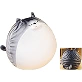 GOOC 12 Inch Gray Striped Tabby Cat Stuffed Animals Round Fat Striped Tabby Cat Plush Hugging Pillow Stuffed Cat Doll Plushies Gift for Kids and Lovers in Birthday, Christmas, Valentine's Day..