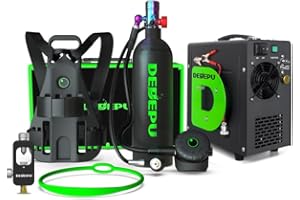 DEDEPU 2.3L Scuba Tank, Mini Diving Tank Small Lung Tank with Adapter, Up to 40 Mins Underwater Breathing Time, Portable Backup Air Cylinder, Emergency Resuce Pony Bottle