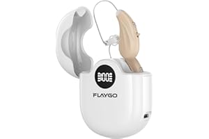 Flaygo Hearing Amplifiers, Otc Hearing Aids For People With Hearing Loss, Sound Quality Restoration, Intelligent Noise Reduction, Standby 80h, One-Button Operation, Comfortable Wearing, White