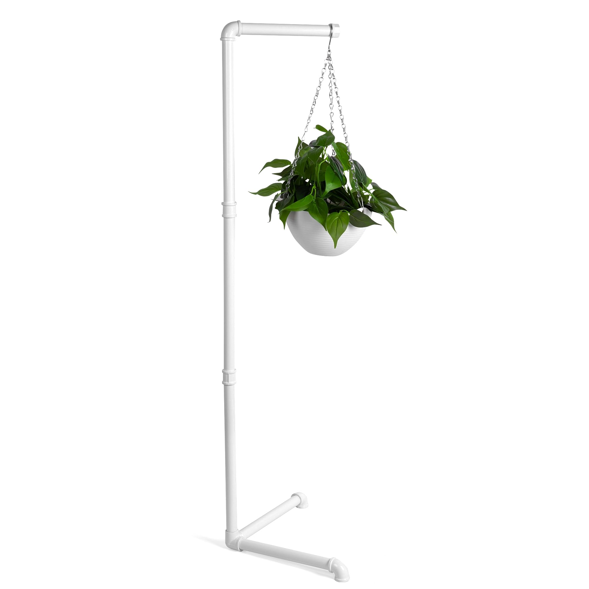 Photo 1 of Zononoca Plant Hanger for Indoor - Corner Hanging Plant Stand, Black Metal Hanging Planter for Living Room, Balcony, Garden (Pot Not Included) - White