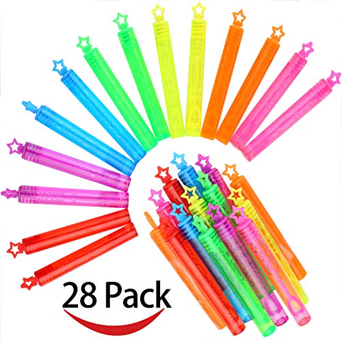 Punertoy 28 Pack Mini Bubble Wand Set(7 Colour), Party Favor Summer Toy for Kids Party, Celebrations, Birthdays, Gift - Thumbnail 7