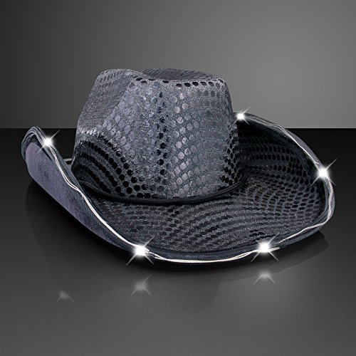 Black Sequin Light Up LED Cowboy Hat Pricepulse