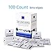 Lens Cleaning Wipes, Pre Moistened Cleansing Cloths Great for Eyeglasses, Tablets, Camera Lenses, Screens, Keyboards and Other Delicate Surfaces - 100 Individually Wrapped Wipes