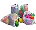 JSXD Reusable Mesh Produce Bags,Set of 7 Washable Premium See Through Mesh Bags,Superior Stitched Strength with Colorful Drawstring and Tare Weight Tags for Shopping,Fruit,Veggies,and Toys