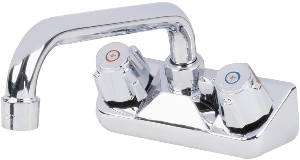 Wall Mount Bar Sink Faucet with 4" Centers and 6" Swing Spout - - 