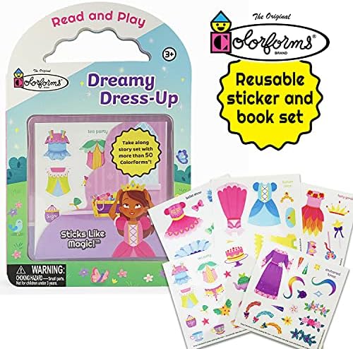 Colorforms Dreamy Dress-Up Princess - Reusable Sticker Activity Book Clings For Toddlers 2-5