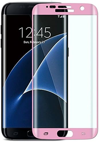 lzfyoo Galaxy S7 edge Screen Protector Tempered Glass for Samsung 3D Curved Edge Ultra Clear 9H Hardness (rose gold)