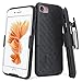 GW USA Case Compatible for iPhone SE 3rd Gen (2022) SE2/SE2/8/7/6/6s Holster Case, Combo Shell & Holster with Built-in Kickstand, Swivel Belt Clip Holster - Black