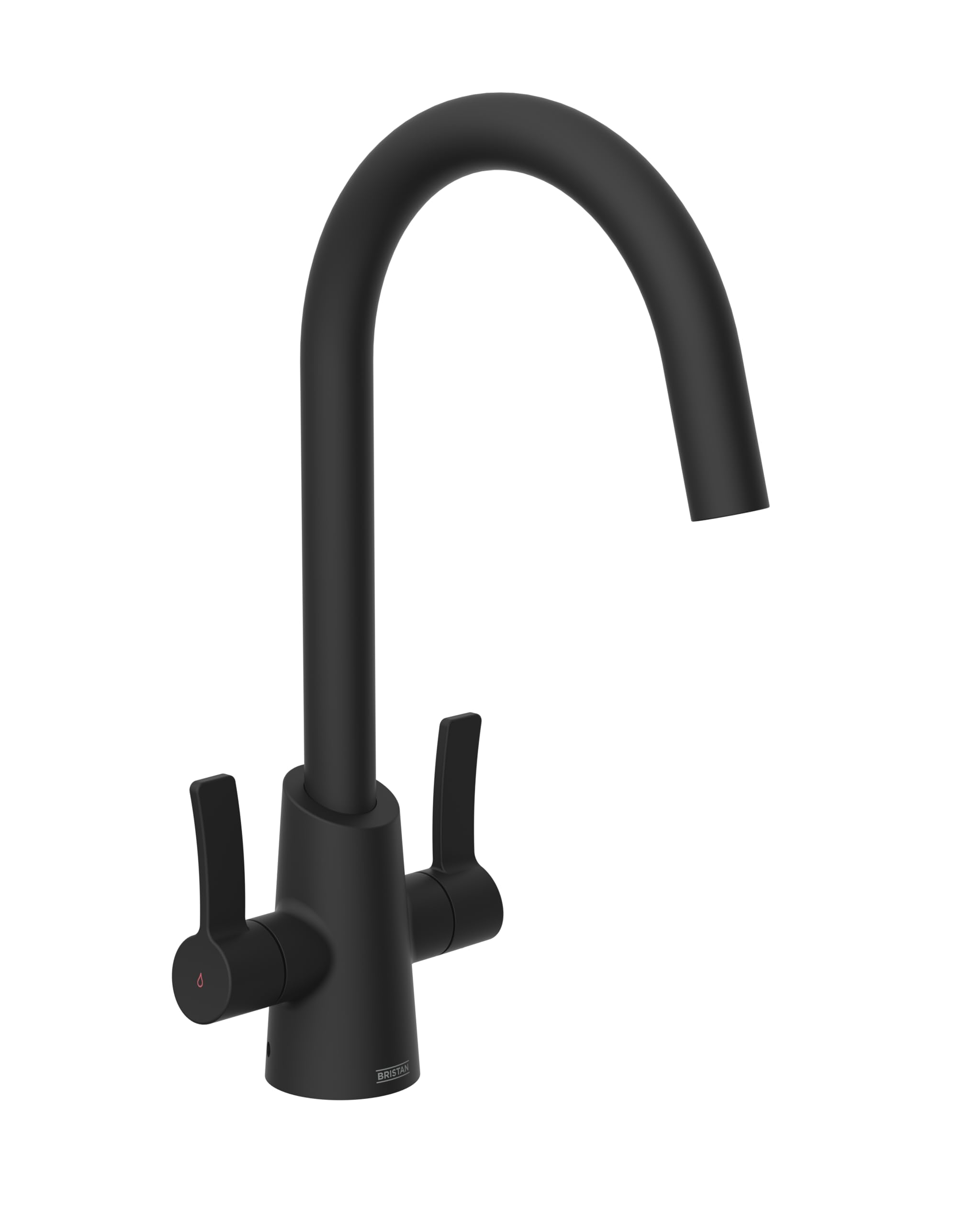 Bristan Acorn Kitchen Tap - Swivel spout, Two Lever EasyFit Black Kitchen Sink tap, ACR EFSNK BLK