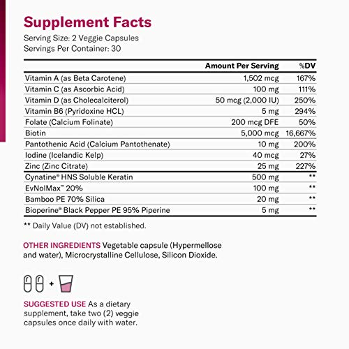 Hair Growth Vitamins (Clinically Proven Ingredients) Award Winning Keratin, Biotin and More, Proven Hair Vitamins for Faster Healthier Hair Growth - Hair Loss & Thinning Supplement for Women & Men