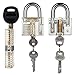 LeaningTech Lock Padlocks Training Set Locksmith with Crystal Cutaway of 3 Most Common Locks