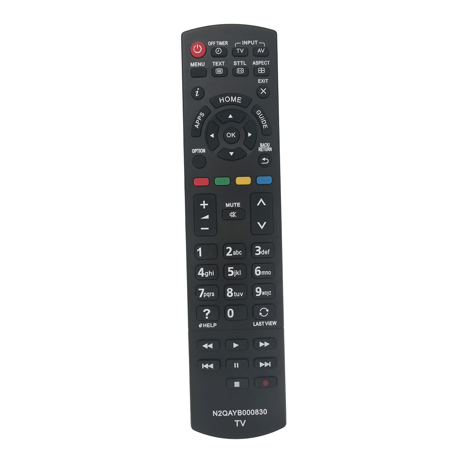 AULCMEET N2QAYB000830 sub N2QAYB000832 N2QAYB000834 Replace Remote fit for Panasonic TX-32AS500E TX-32AS520E TX-32AS600E TX-32AS600Y TX-32ASX603 TX-39AS600E TX-L39E6YK TX-L42E5B TX-50AS500Y