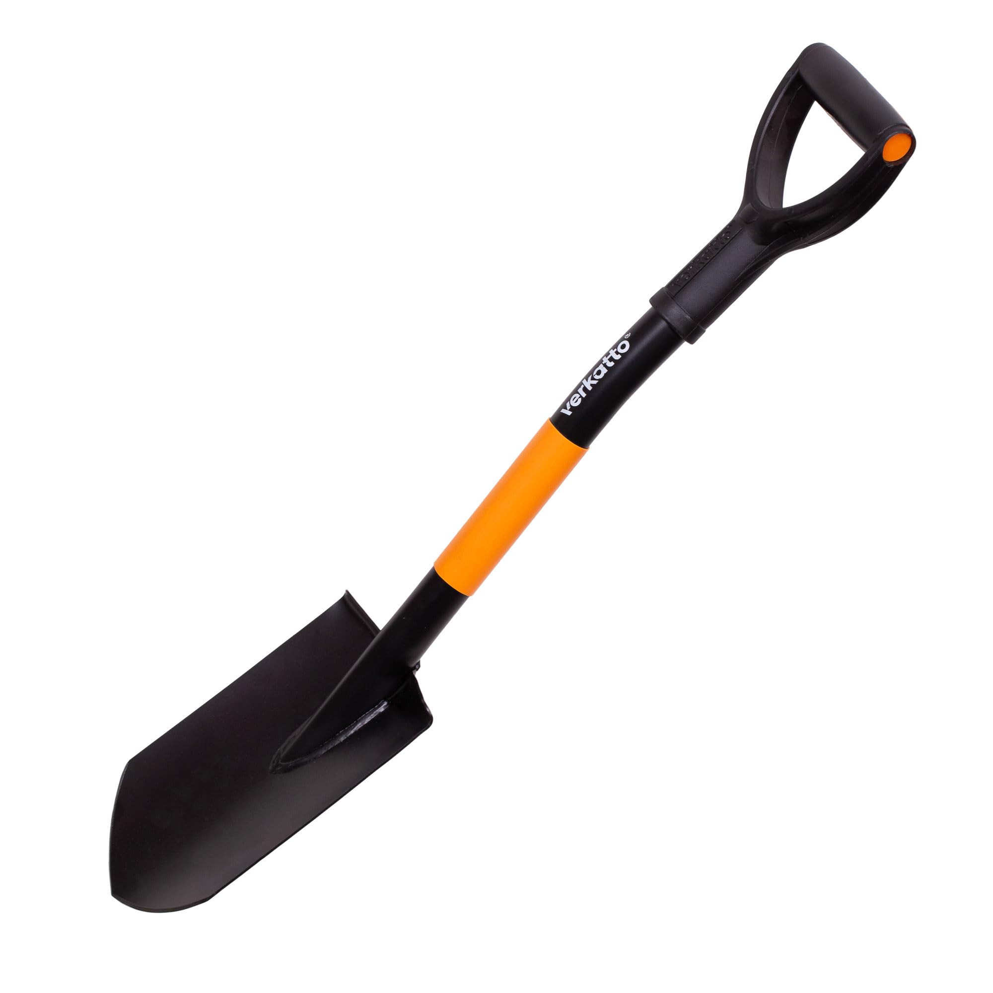 MIVOS Mini Pointed Spade - 75 cm - Grey, Alloy Steel, D-Grip, Non-Foldable, Ideal for Gardening & Construction