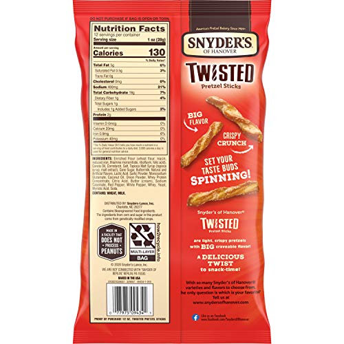 Snyder's of Hanover Pretzels, Seasoned Twisted Pretzel Sticks, 12 Oz