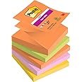 Post-it Super Sticky Z-Notes Boost Color Collection, Pack of 5 Pads, 90 Sheets per Pad,76 mm x 76 mm, Orange, Green, Pink, Yellow - Extra Sticky Notes for Note Taking, to Do Lists & Reminders