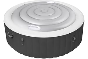 RGJ 5.4 Ft Inflatable Hot Tub Cover with Handle, Insulated Hot Tub Lid for Outdoor Inflatable Round Hot Tub, Portable Hot tub Cover Protector Save Energy Windproof Rain-Proof Snow-Proof