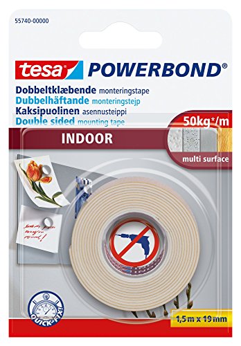 tesa Powerbond Foam Double Sided Mounting Tape for Indoor Use, 1.5 m x 19 mm — image 1