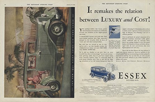 Remakes the relation between Luxury & Cost! Essex Super-Six ad 1932 Hudson P