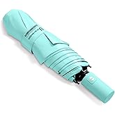 BAODINI Small UV Protection Travel Umbrella Compact for Rain and Sun UPF 50+ Windproof Portable 42 inch Umbrella for Women and Men