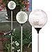 Solaration Crackle Glass Globe Solar Lawn Light, 3.5