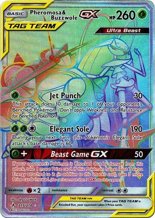 Pheromosa Buzzwole Tag Team Gx 215214 Secret Rare Unbroken Bonds