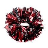 Hooshing 2 Pack Cheerleading Pom Poms Black and Red