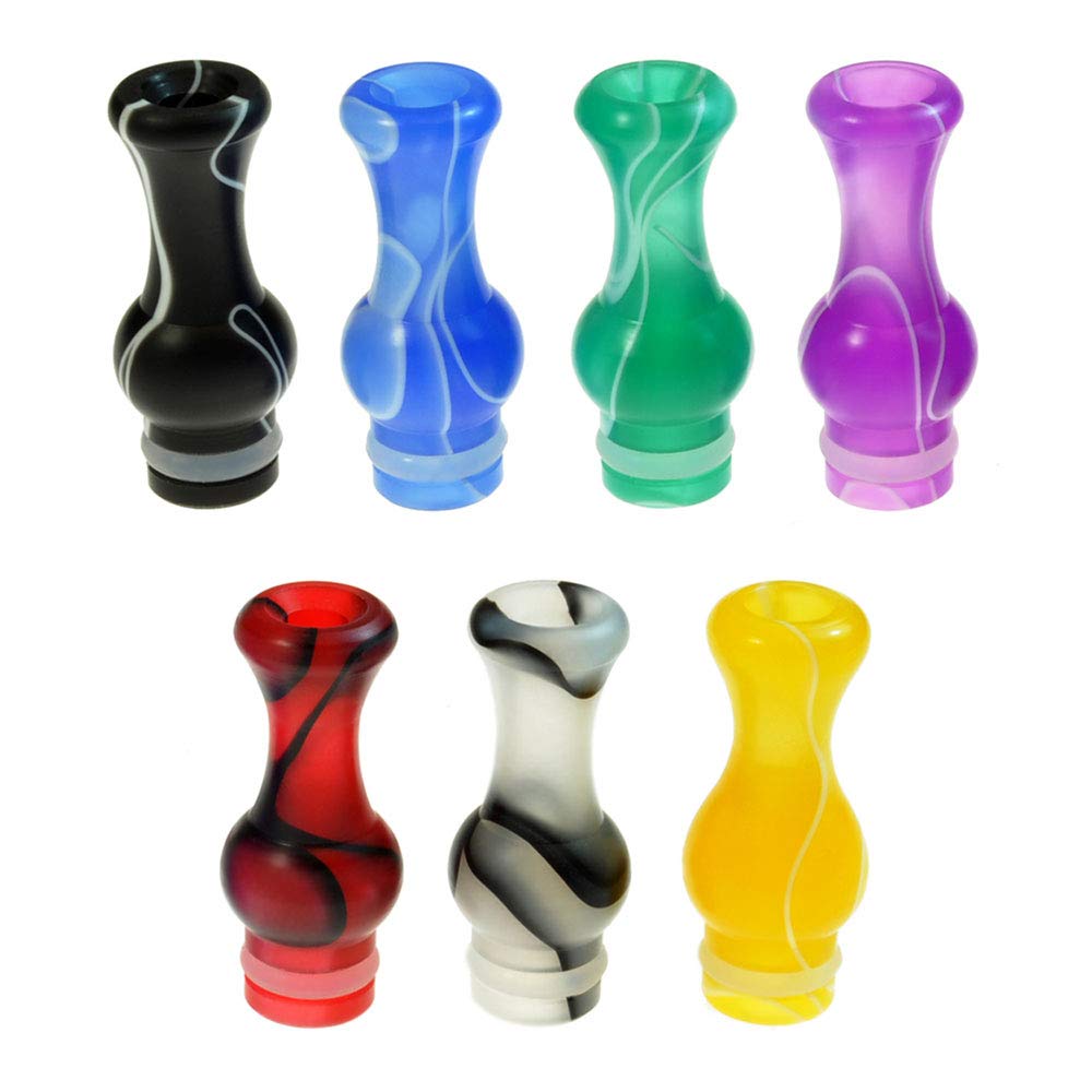 Armerah Vase 510 Drip Tip eCig Mouthpiece Tall/Narrow Acrylic/Marble 5 Pack Assorted Colours