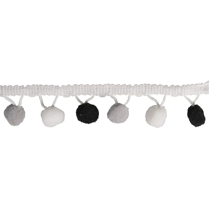 Rayher 55853573 Pompon-Borte, 2 m, Bommelborte, zum Aufpeppen von Kleidung, Textilien, Faschings-/Karnevalkostümen sowie zum 