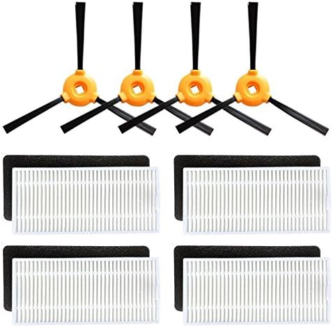 Replacement Filter & Side Brush Accessory Kit for Ecovacs DEEBOT N79 N79S Robotic Vacuum Cleaner(4 Filters & 4 Side Brushes)