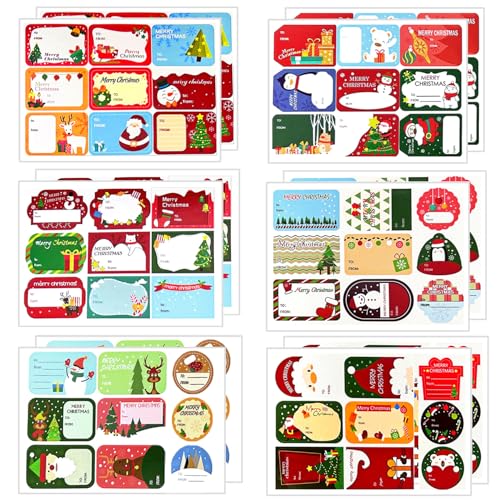Christmas Stickers Labels,108Pcs Christmas Tags Labels Christmas Name Gift Labels Xmas Gift Tag Stickers Christma Labels Stickers Christmas Self-Adhesive Stickers for Present