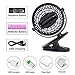 Clip on Fan, Searik Portable Battery Operated Fan Mini Personal Fan 360 Rotating Table Fan with 2600mAh Rechargeable Battery for Baby Stroller, Home, Office, Dorm, Library, Camping, Indoor and Outdoor