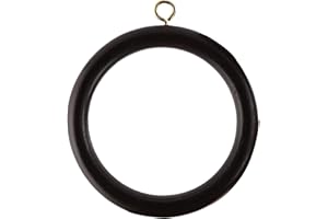 Galaxy Indiacraft Wooden Curtain Rings/Hooks/Clips for 1.25 to 2.5 Inch Curtain Rod (Set of 12) (Inner Dia 2.5, Outer Dia 3.5 Inch, Matte Brown Dark)