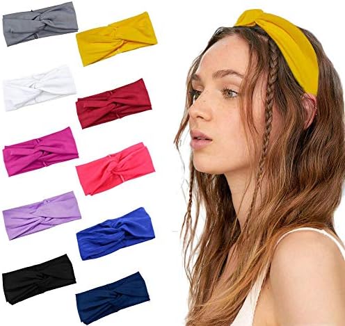 Workout Headband Yoga Elastic Hair Bands Exercise Running Sports Non Slip Sweat Absorbing Headbands Suitable for Men and Women