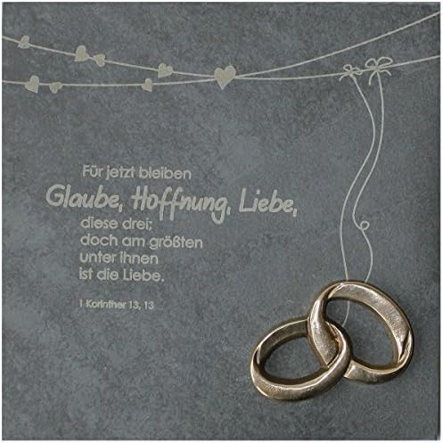 Junker Verlag Hochzeitsgeschenk Spruchrelief Deko Schiefertafel Mit Spruch Glaube Hoffnung Liebe 1 Korinther 13 Amazon De Kuche Haushalt