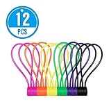 Atree Silicone Strong Magnetic Twist Ties for Bundling or Organizing Cables/Cords, Hanging or Holding Stuff (6 Colors-12 Pack)
