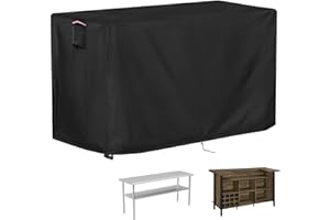 Iptienda Outdoor Table Cover for Bar Height Outdoor Furniture, Waterproof Prep Table Cover for Stainless Steel/Metal Table and Rectangular Furniture,Black-72"L x 29" W x 43"H
