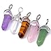 Top Plaza 5pcs Natural Amethyst+ Rose Quartz+Tiger Eye+ Green Aventurine + Rock Crystal Healing Pendants for Jewelry Making